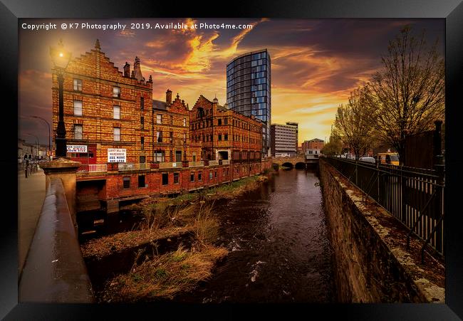 Sheffield Steel City Sunset Framed Print by K7 Photography
