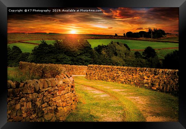 Nidderdale Sunset Framed Print by K7 Photography