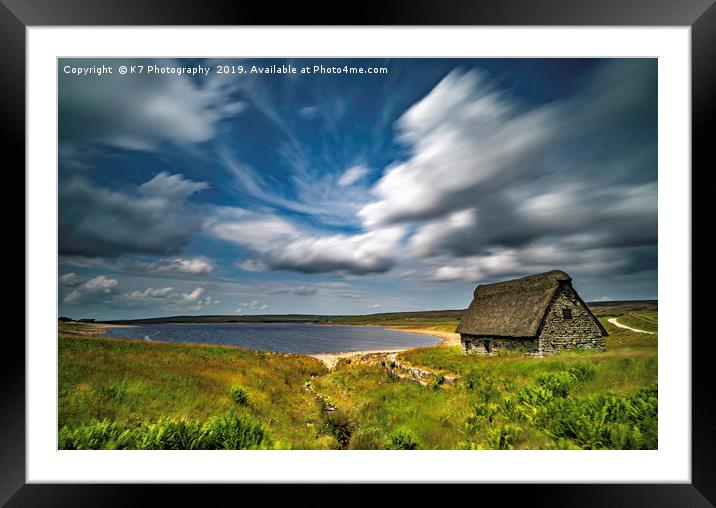 Grimwith Reservoir Panoramic Framed Mounted Print by K7 Photography