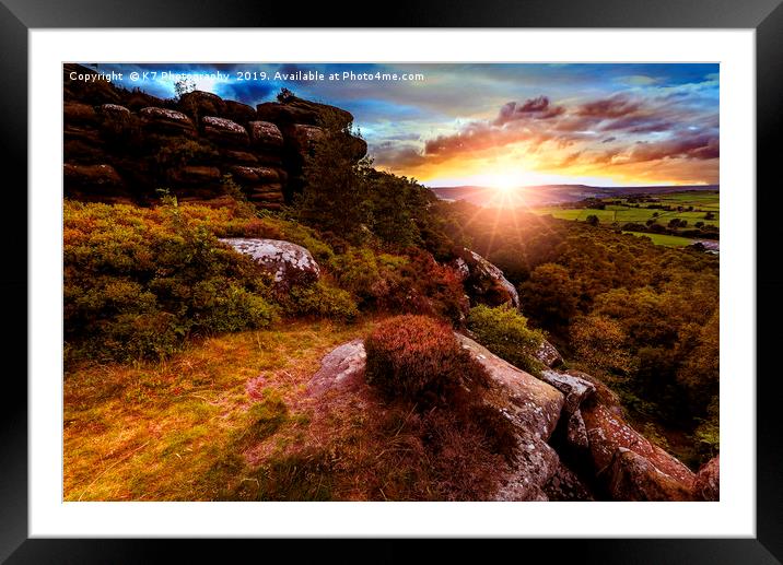 Sunset over Nidderdale, North Yorkshire Framed Mounted Print by K7 Photography