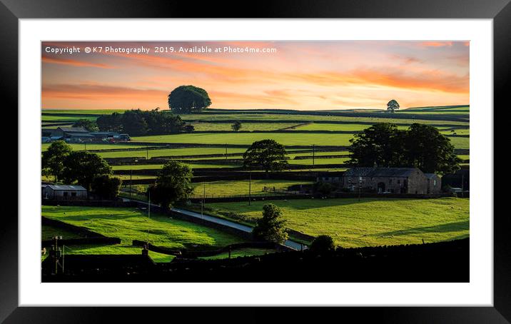 The Dry Stone Walls of Nidderdale Framed Mounted Print by K7 Photography