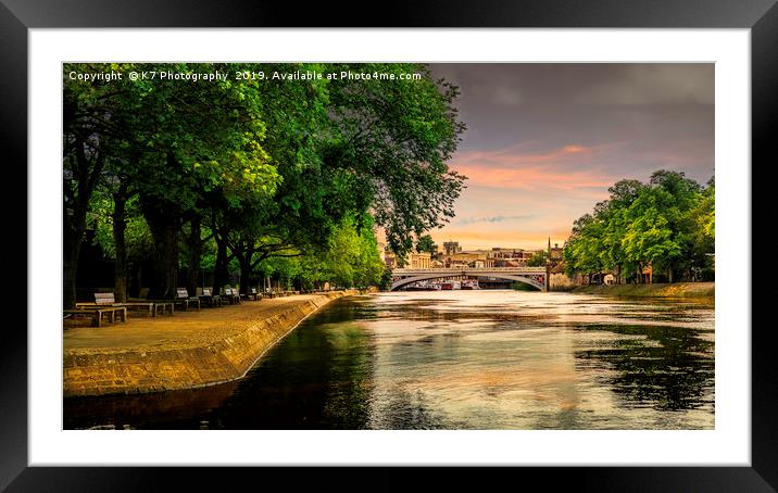 The River Ouse and the Lendle Bridge, York Framed Mounted Print by K7 Photography