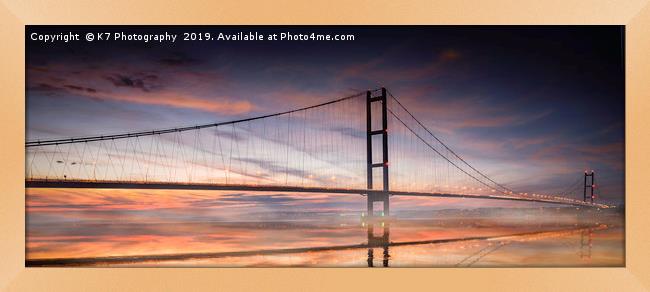 Humber Bridge Sunset Framed Print by K7 Photography