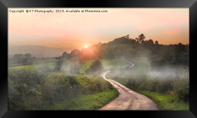 Mist over Knowle Hill Framed Print by K7 Photography