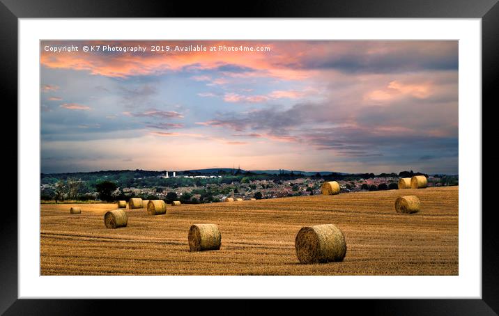 Straw Bales in Rotherham, South Yorkshire. Framed Mounted Print by K7 Photography