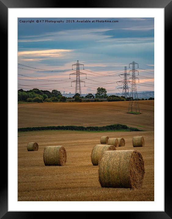 Straw Bales in South Yorkshire Framed Mounted Print by K7 Photography