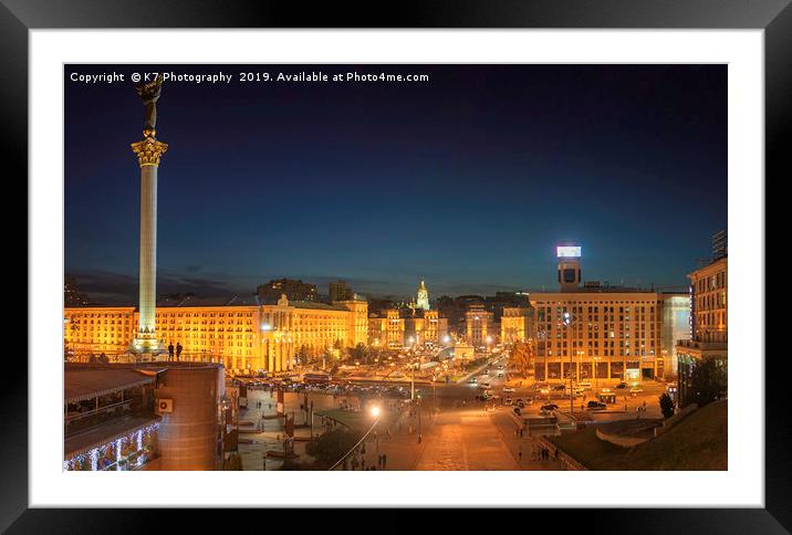 Independence Square, Kiev, Ukraine Framed Mounted Print by K7 Photography