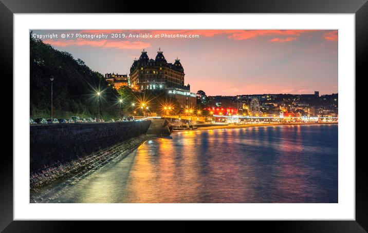 High Tide at South Bay, Scarborough Framed Mounted Print by K7 Photography