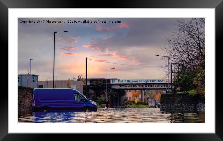 Rotherham Floods in November 2019 Framed Mounted Print by K7 Photography