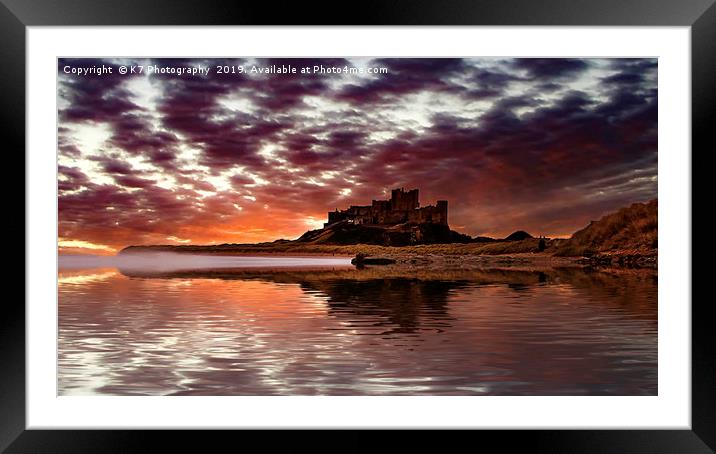 Bamburgh Castle, Northumberland Framed Mounted Print by K7 Photography