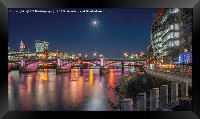 Southwark Bridge and the South Bank Framed Print by K7 Photography