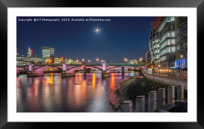 Southwark Bridge and the South Bank Framed Mounted Print by K7 Photography