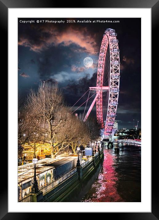 The London Eye - The Millennium Wheel Framed Mounted Print by K7 Photography