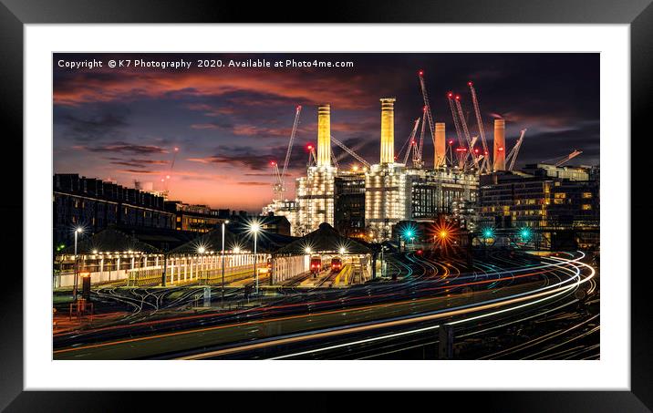 Light Trails At Grosvenor Road Depot, London  Framed Mounted Print by K7 Photography