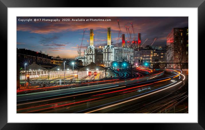 Vibrant London Nightscape Framed Mounted Print by K7 Photography