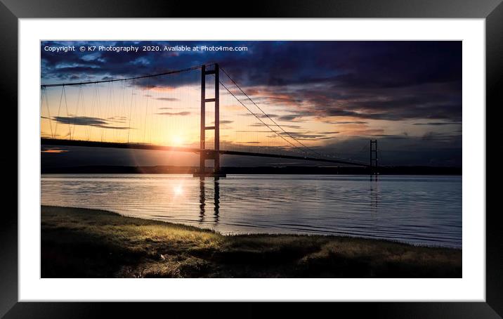Humber Bridge Sunset Framed Mounted Print by K7 Photography