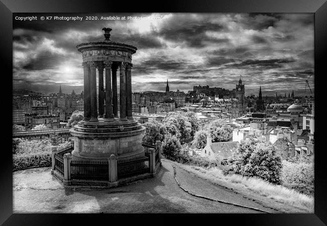 Iconic Edinburgh, The Dugald Stewart Monument. Framed Print by K7 Photography