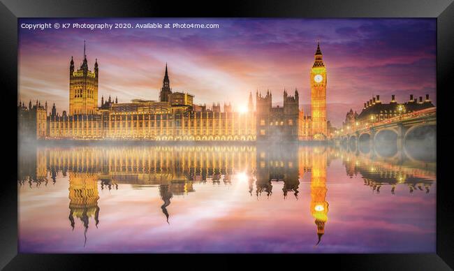 Westminster Sunrise Framed Print by K7 Photography