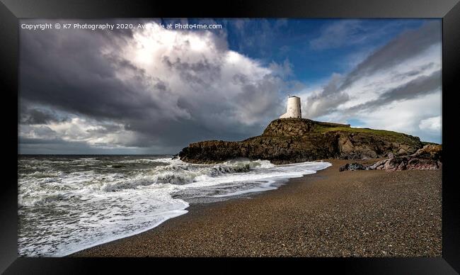 Llanddwyn Lighthouse, Llanddwyn Island, Anglesey Framed Print by K7 Photography