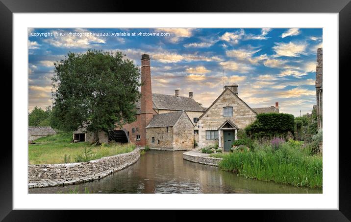 The Old Mill, Lower Slaughter, Cotswolds. Framed Mounted Print by K7 Photography