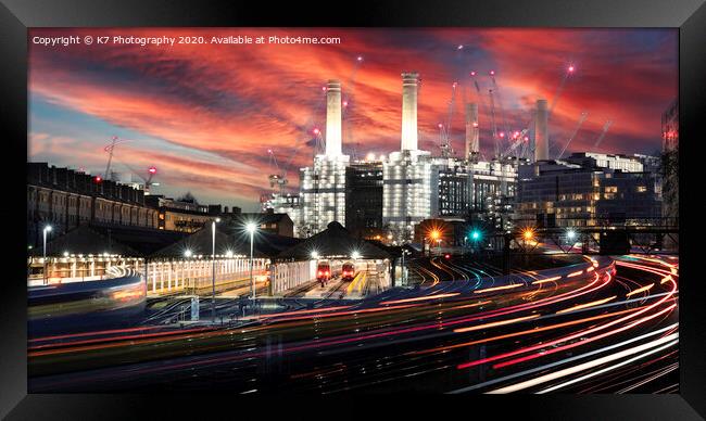 Illuminated London Nightscape Framed Print by K7 Photography