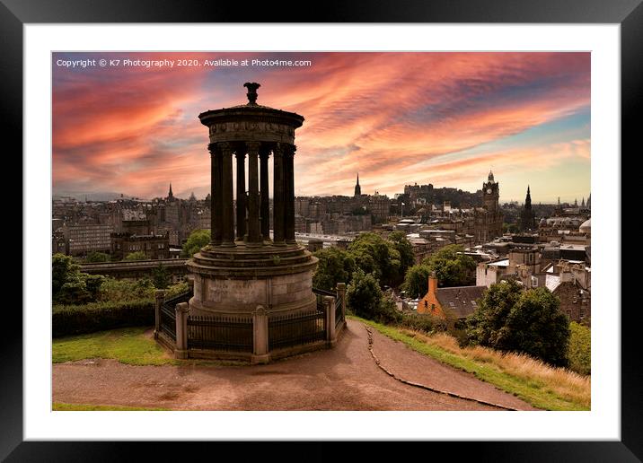 Edinburgh's Iconic Dugald Stewart Monument Framed Mounted Print by K7 Photography