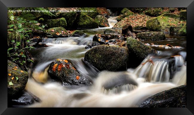  Wyming Brook in Autumn Framed Print by K7 Photography