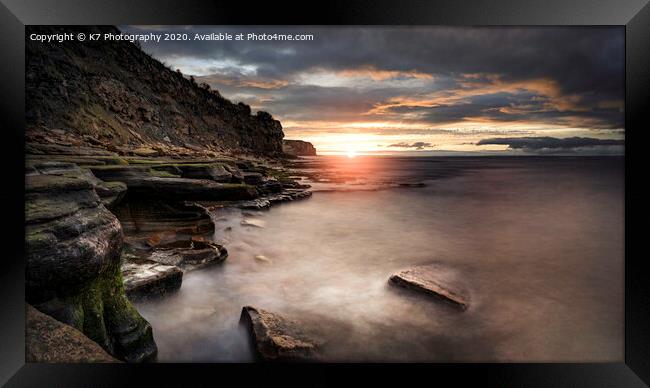  Sunrise on the Northumbrian Coast Framed Print by K7 Photography