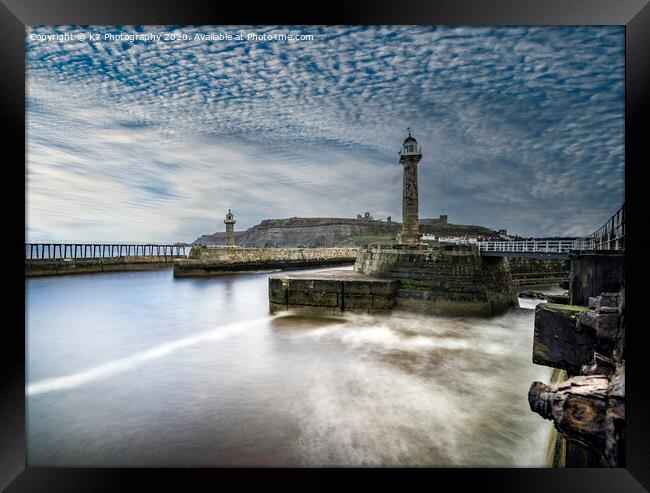 Whitby Harbour on the North Yorkshire Coast Framed Print by K7 Photography