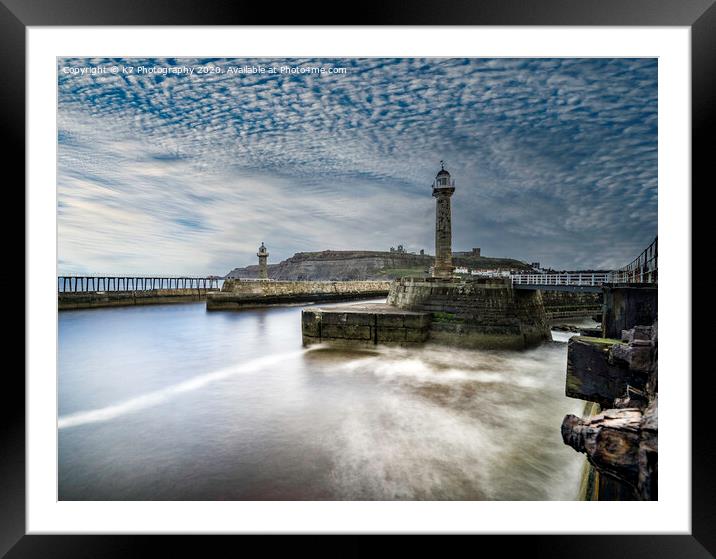 Whitby Harbour on the North Yorkshire Coast Framed Mounted Print by K7 Photography