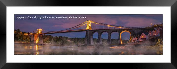 Menai Bridge Panorama Framed Mounted Print by K7 Photography