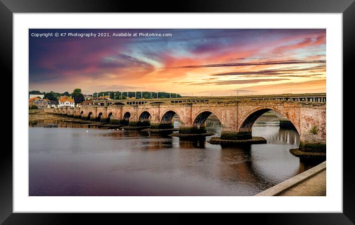 The historic Bridges of Berwick upon Tweed Framed Mounted Print by K7 Photography