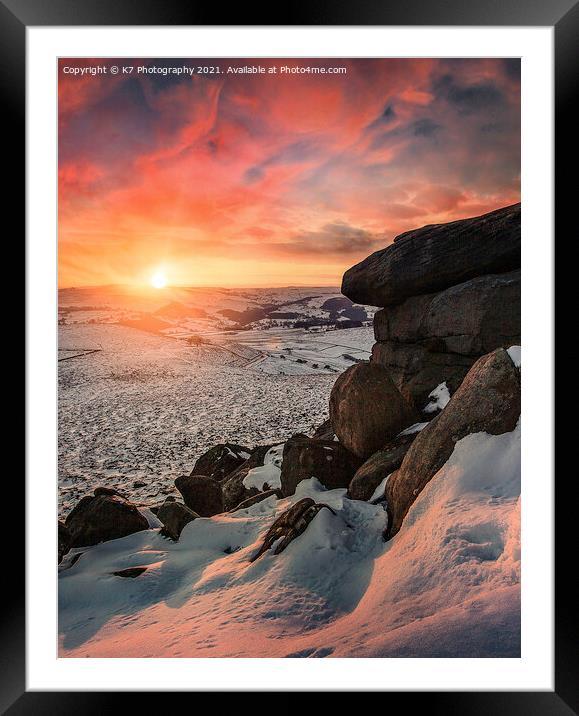 Majestic Winter Vista Framed Mounted Print by K7 Photography