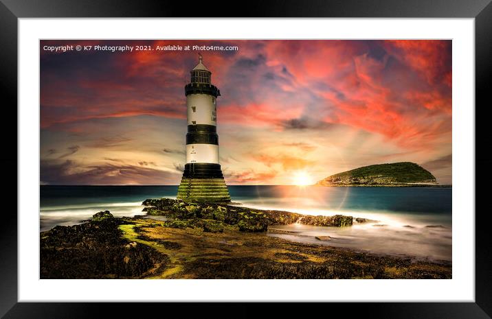 Penmon Lighthouse Framed Mounted Print by K7 Photography