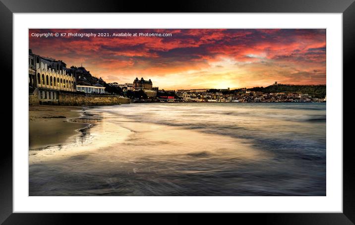Scarborough Sunrise Framed Mounted Print by K7 Photography