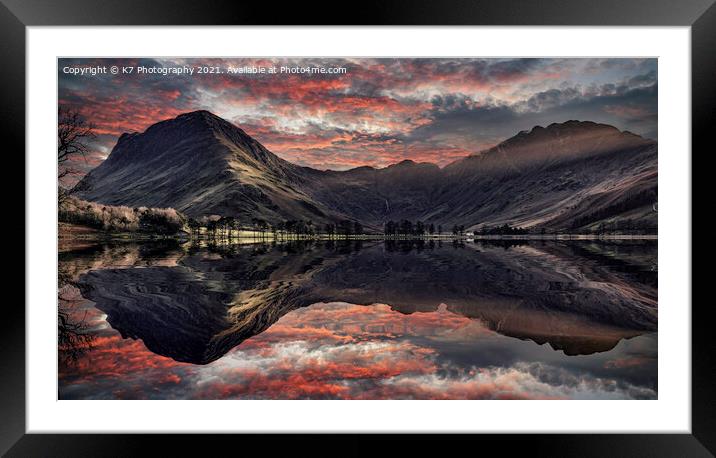Buttermere Evening Reflections Framed Mounted Print by K7 Photography