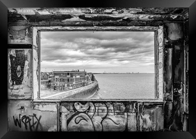 Urban Dereliction On The Banks of the River Humber Framed Print by K7 Photography