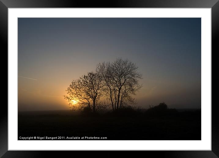 Misty Sunset. Framed Mounted Print by Nigel Bangert