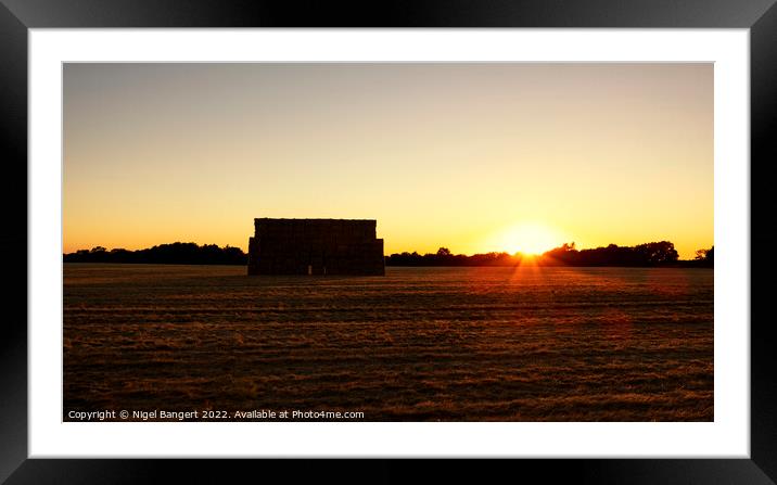 Haystack Sunset Framed Mounted Print by Nigel Bangert