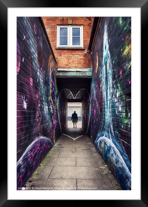 Graffiti Alley Framed Mounted Print by Nigel Bangert