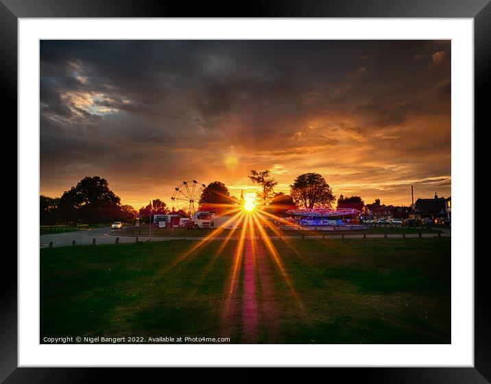 Funfair Sunset Framed Mounted Print by Nigel Bangert