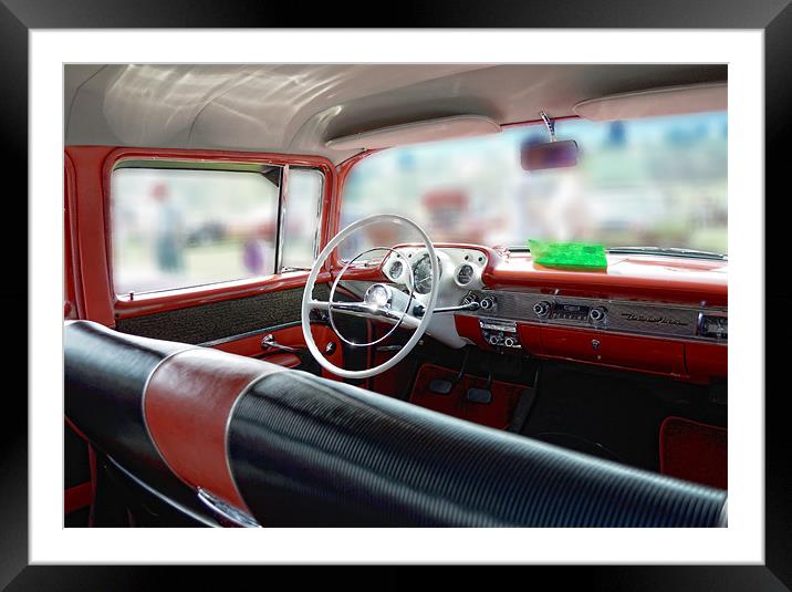 Chevrolet Bel Air Interior Framed Mounted Print by Nigel Bangert