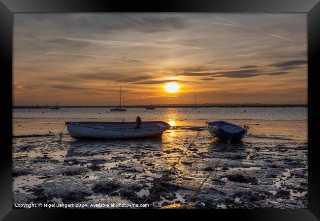 Low Tide Sunset Framed Print by Nigel Bangert