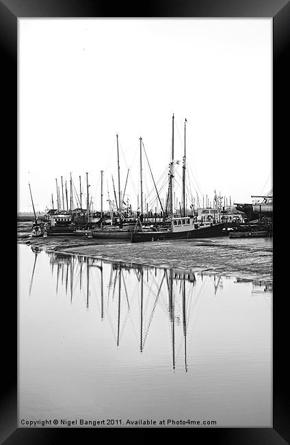 Maldon Boats at Low Tide Framed Print by Nigel Bangert