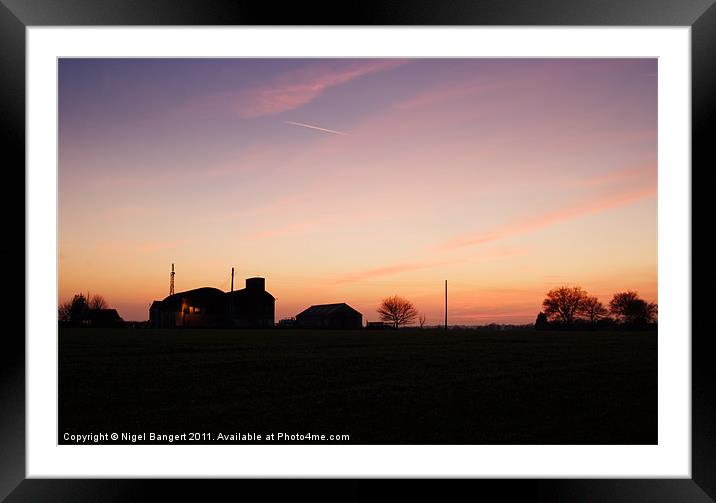 Winter Sunset Framed Mounted Print by Nigel Bangert