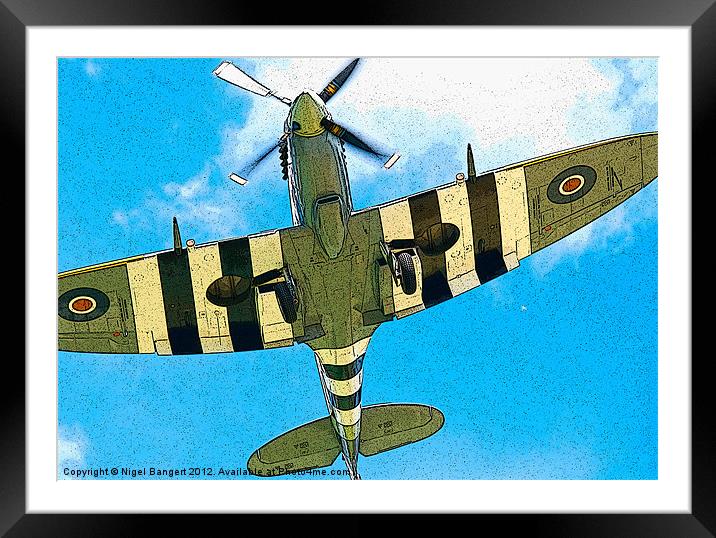 Spitfire Framed Mounted Print by Nigel Bangert