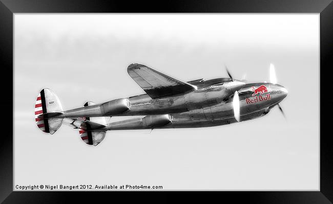Lockheed P-38L Lightning Framed Print by Nigel Bangert