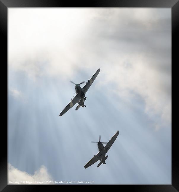 Spitfire and Hurricane Framed Print by Nigel Bangert