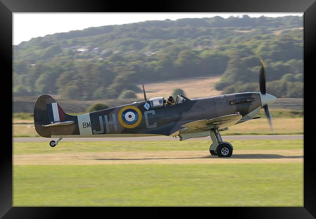 Spitfire Takeoff Framed Print by Nigel Bangert