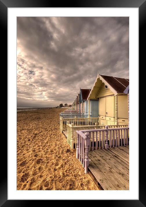 Mersea Island Beach Huts Framed Mounted Print by Nigel Bangert
